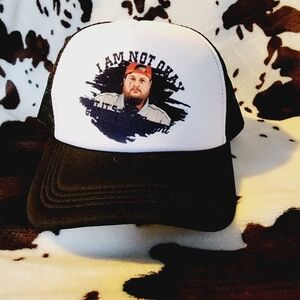 Jelly Roll Im Not Okay Black Trucker Snapback Hat